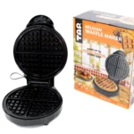 TAP Belgian waffle maker next to its packaging box